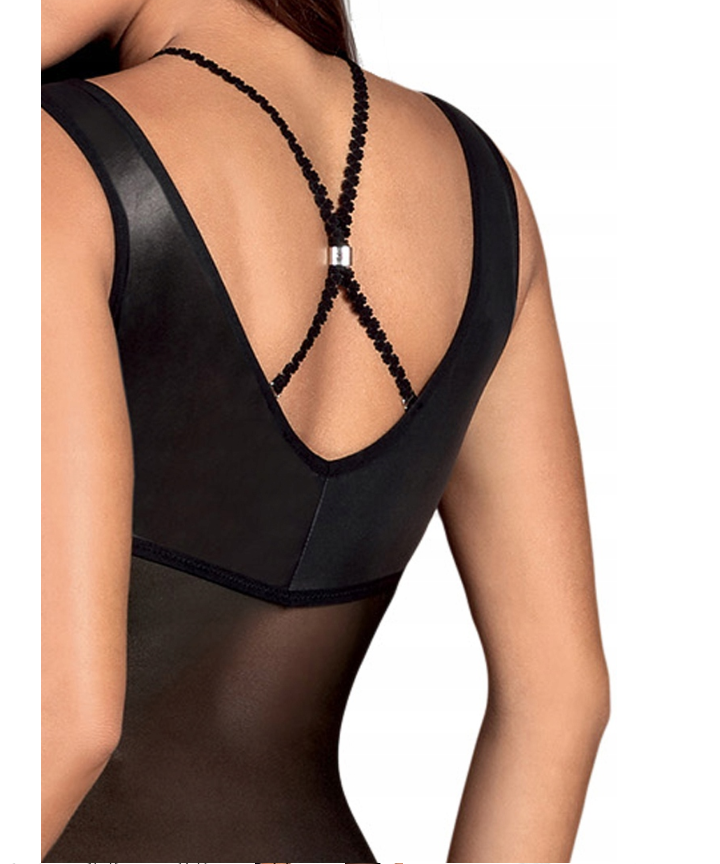 Zjawiskowa Elegancja – Body Leatheria Czarne L/XL - obrazek 3