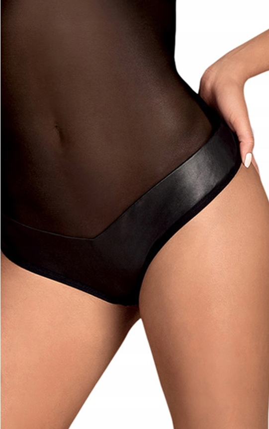 Zjawiskowa Elegancja – Body Leatheria Czarne L/XL - obrazek 2