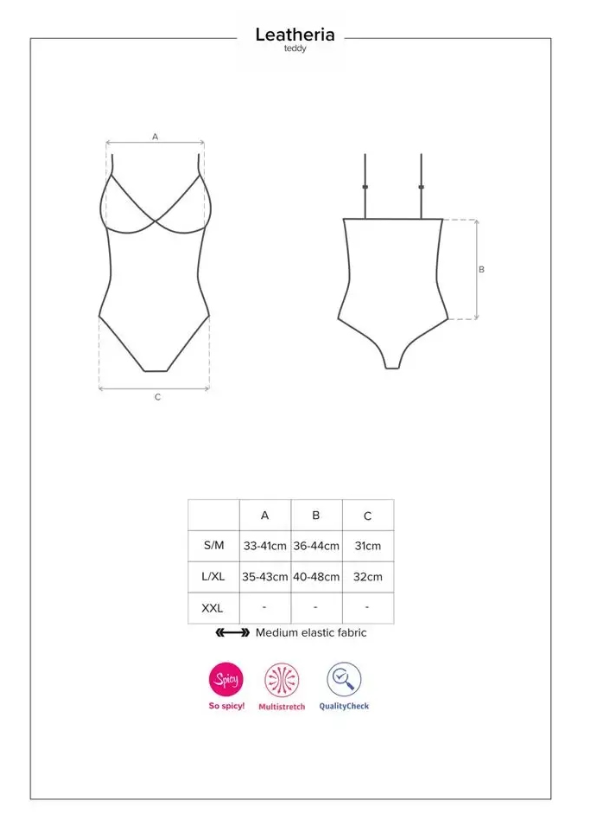 Zjawiskowa Elegancja – Body Leatheria Czarne L/XL - obrazek 6
