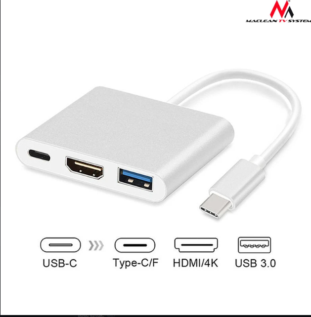Adapter Maclean MCTV-840 – 4K Moc USB-C, HDMI i USB 3.0 w Twoich Rękach! - obrazek 3