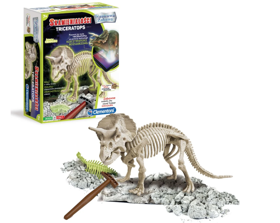 Odkryj Świat Dinozaurów! Triceratops Fluorescencyjny – Naukowa Zabawa ze Skamieniałościami!