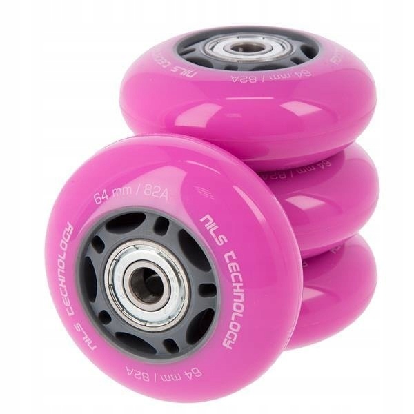 Kółka do łyżworolek NILS 64x24 mm z łożyskami ABEC-7 – Płynność, Szybkość i Komfort na Każdej Nawierzchni!