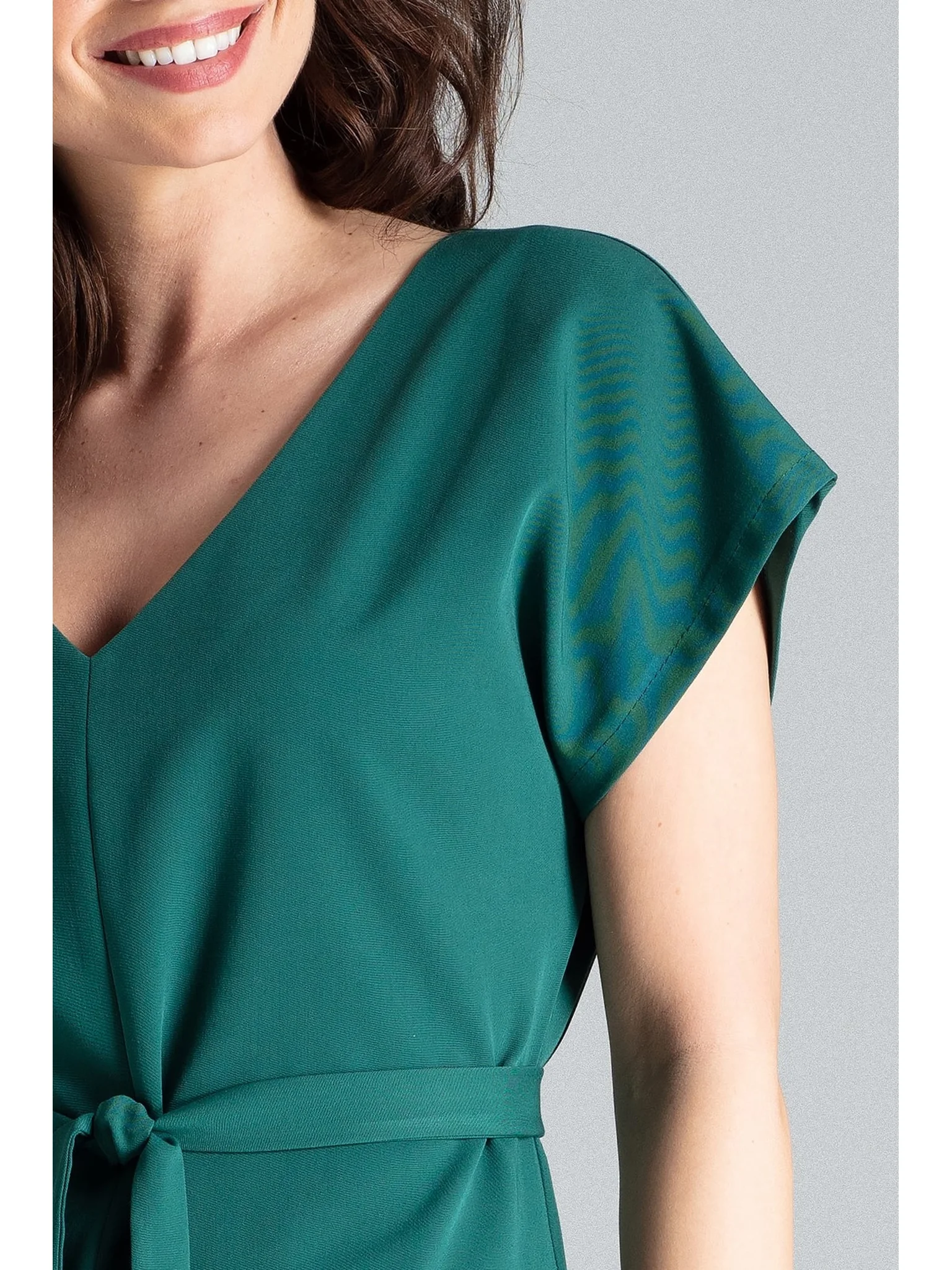 Zielona Elegancja na Każdy Dzień – Sukienka LENITIF L032 Regular Fit XL! - obrazek 2