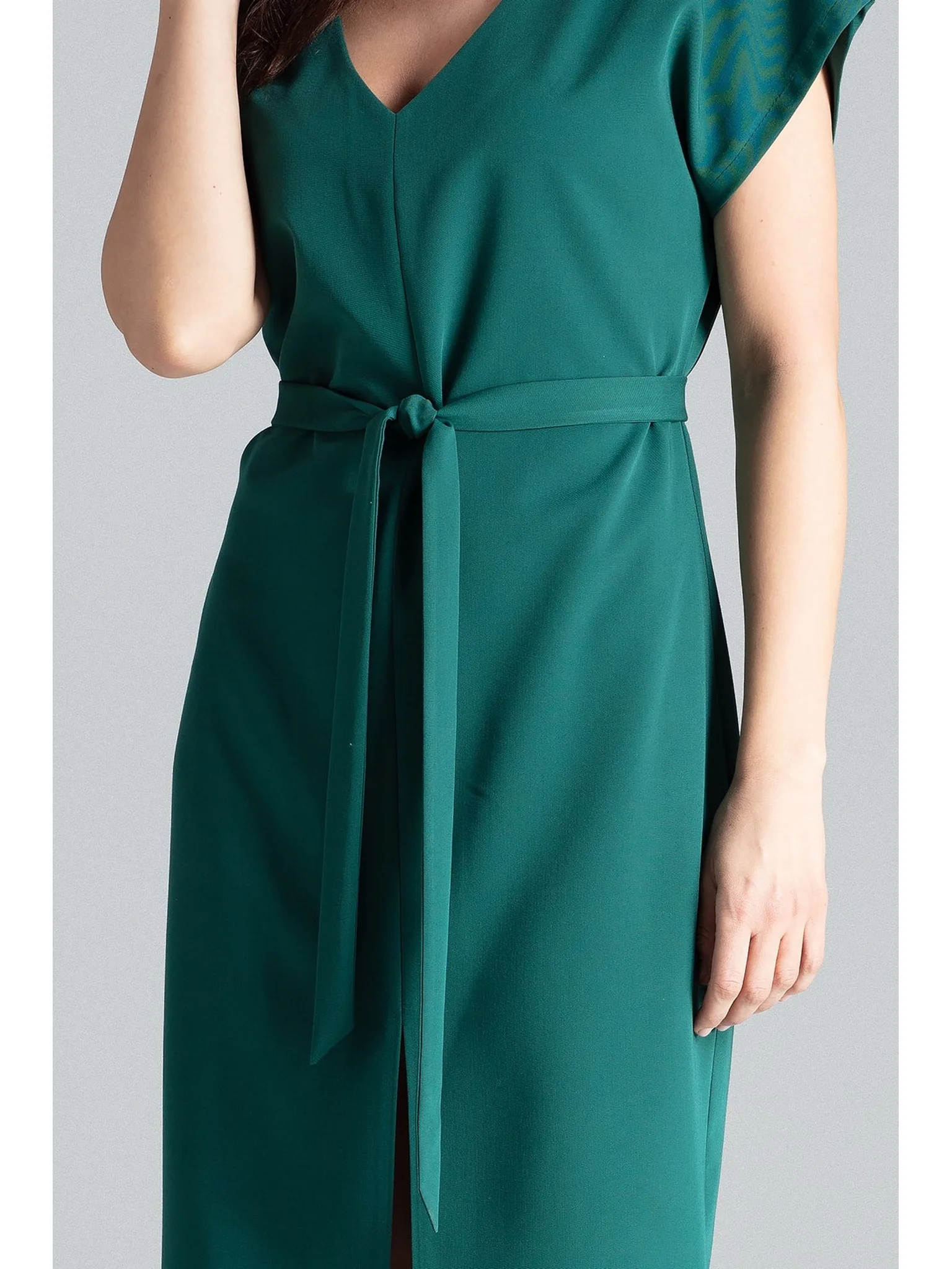 Zielona Elegancja na Każdy Dzień – Sukienka LENITIF L032 Regular Fit XL! - obrazek 5