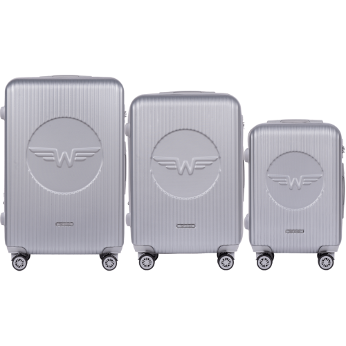 Zestaw 3 walizek Wings Swallow 3.0 – Srebrny luksus na każdą podróż!