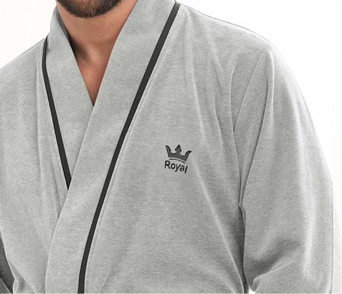 Szlafrok męski LUNA 852 – Elegancja i komfort w szarym wydaniu (rozmiar XL)! - obrazek 5