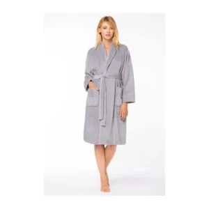 Szlafrok CALLISTO – Komfort i elegancja w odcieniu szarości (Rozmiar S/M)!