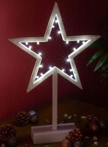 Świąteczna dekoracja – gwiazda na stojaku z 20 diodami LED - obrazek 5
